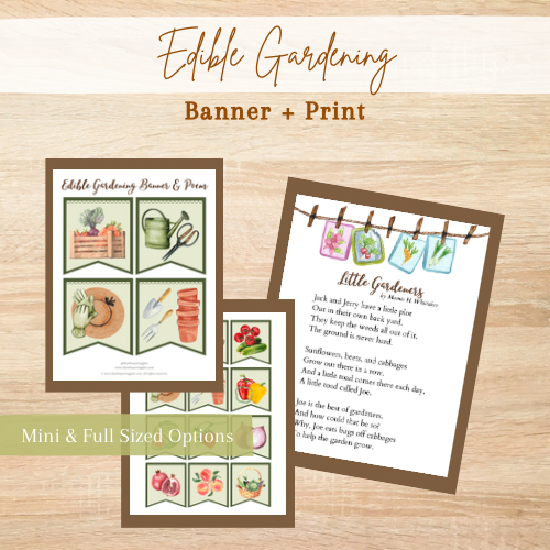 Edible Gardening Banner and Poem