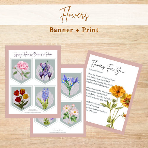 Spring Flowers Banner and Poem